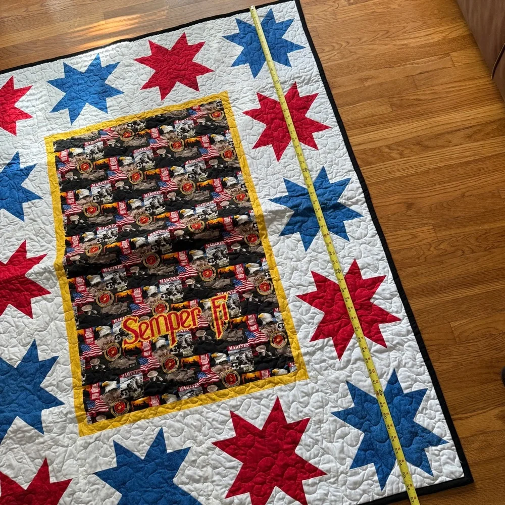 USMC Marines Semper Fi small patriotic throw quilt